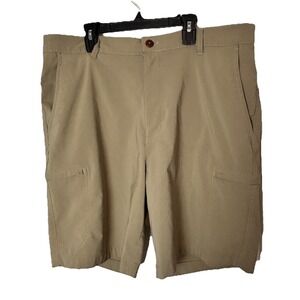 Chaps‎ 78 Golf Shorts Men's Size 36x8 Tan Khaki Cargo Zipper Pockets